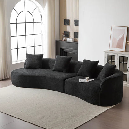 Hession Boneless 126" Modern Compression Curved Sectional Sofa