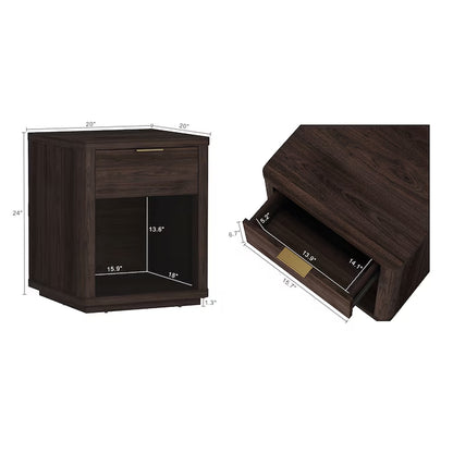 Brown 2 -Drawer 20-In W X 24-In H Modern Nightstand