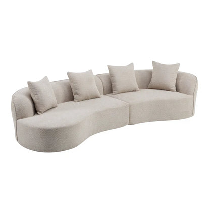 Hession Boneless 126" Modern Compression Curved Sectional Sofa