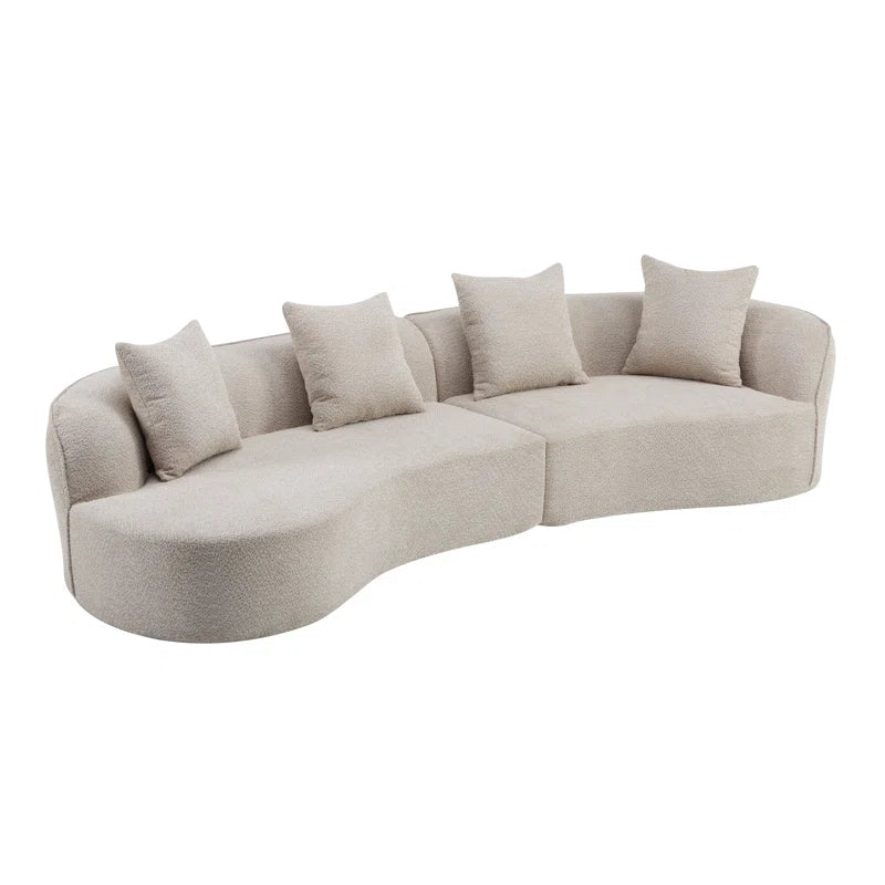 Hession Boneless 126" Modern Compression Curved Sectional Sofa