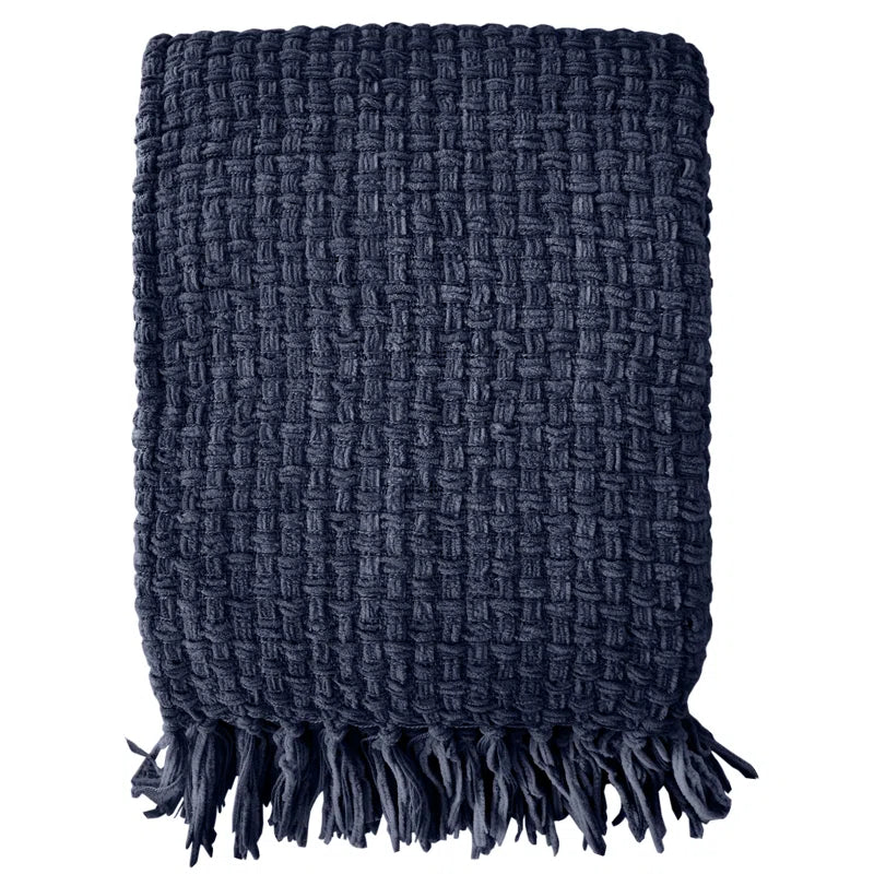 Chenille Hand Woven Throw Blanket