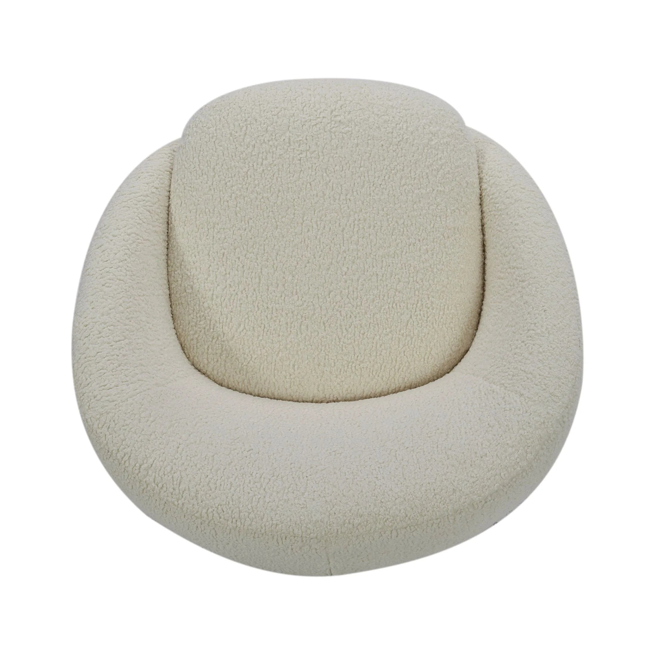 Mira Swivel Accent Chair, Cream Shearling