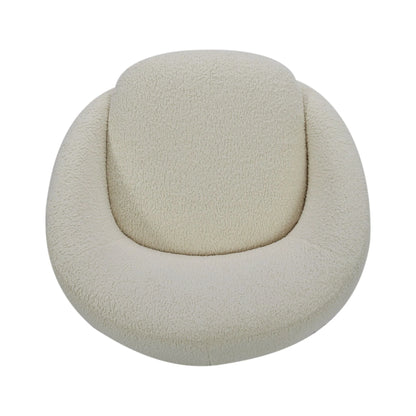 Mira Swivel Accent Chair, Cream Shearling