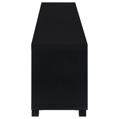Media Console with Framed Glass Panels Black