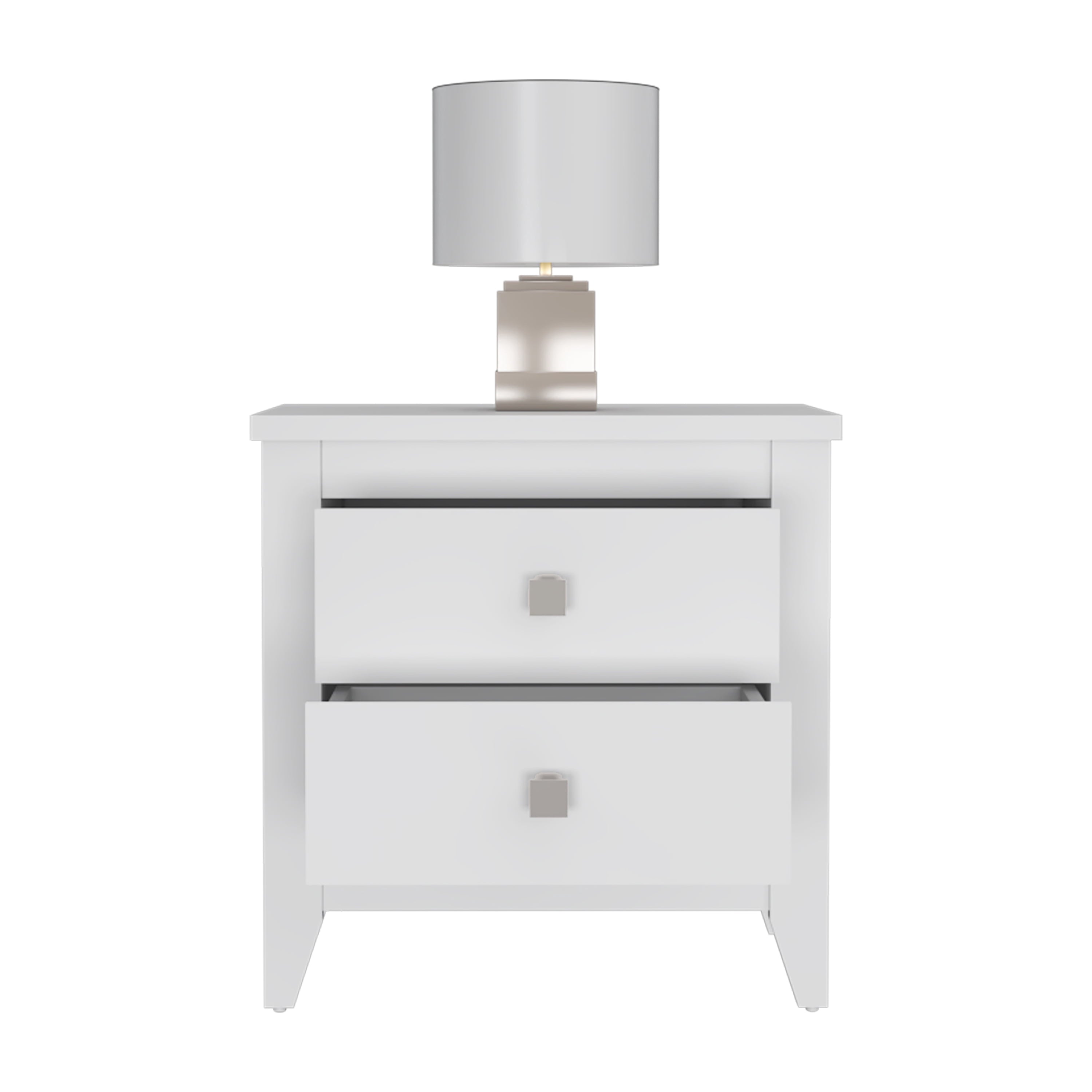 2-Drawer Nightstand White