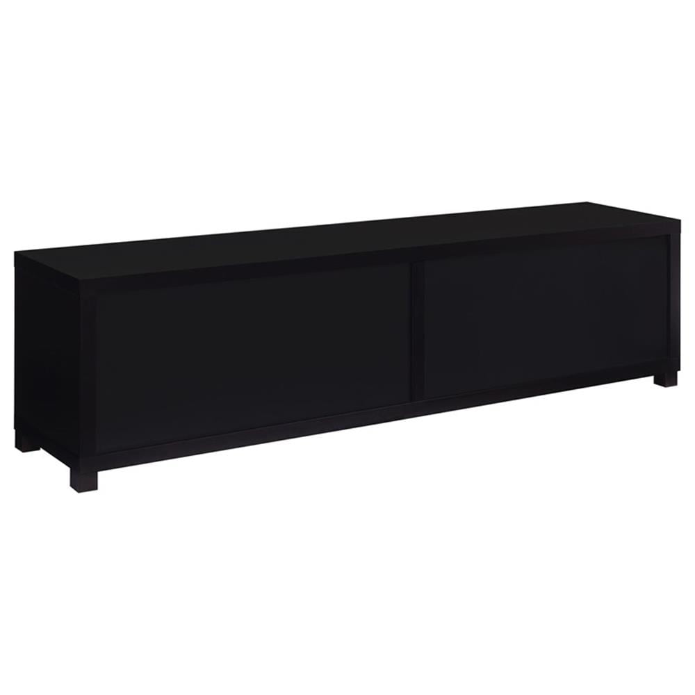 Media Console with Framed Glass Panels Black
