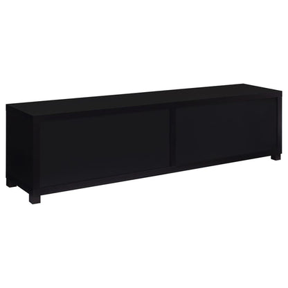 Media Console with Framed Glass Panels Black