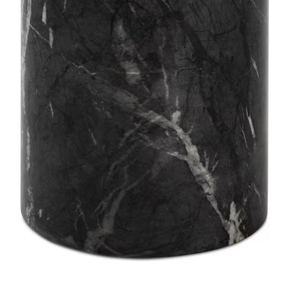 Wels 17.5 In. Black Marble End Table