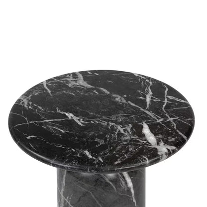 Wels 17.5 In. Black Marble End Table