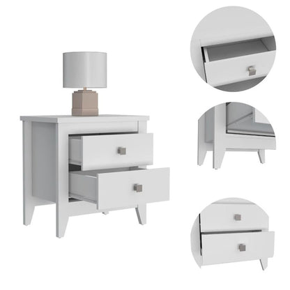 2 Shelf Wood Nightstand - Set of 2