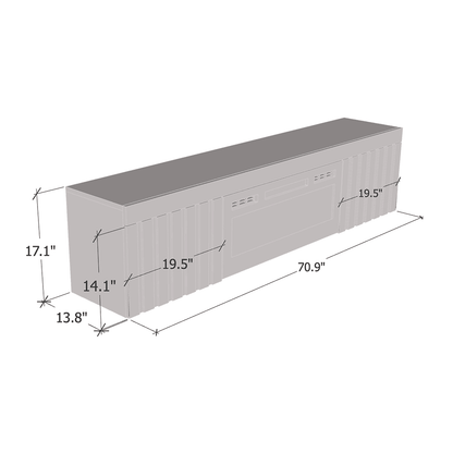 71" Floating Fireplace TV Stand – High Gloss Media Console