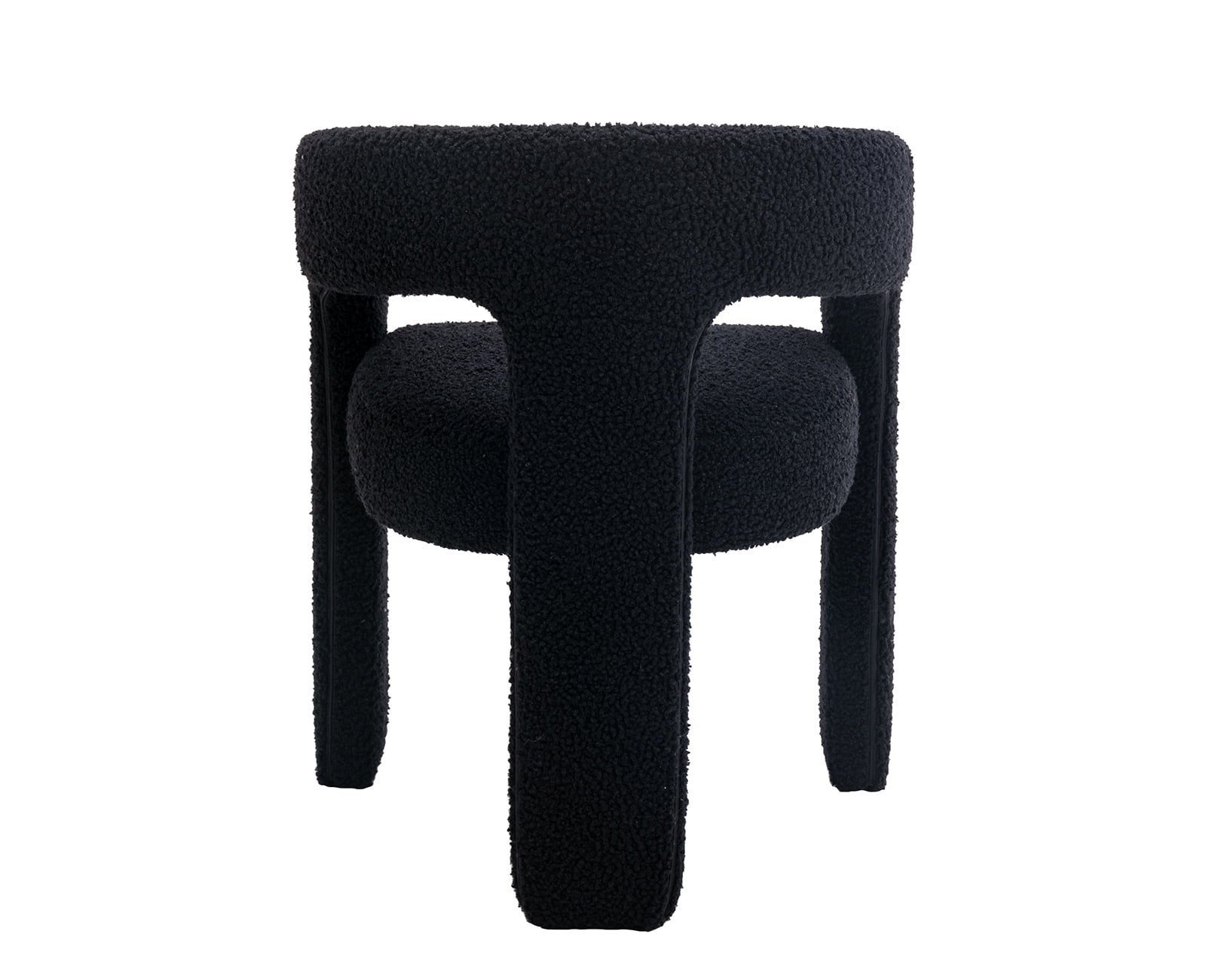 Modern Faux Fur Upholstered Armrests and Back for Living Room Chair, Black