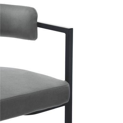 Fabio 26" Upholstered Bar Height Bar Stools with Metal Frame, Grey/Fur(Set of 4)
