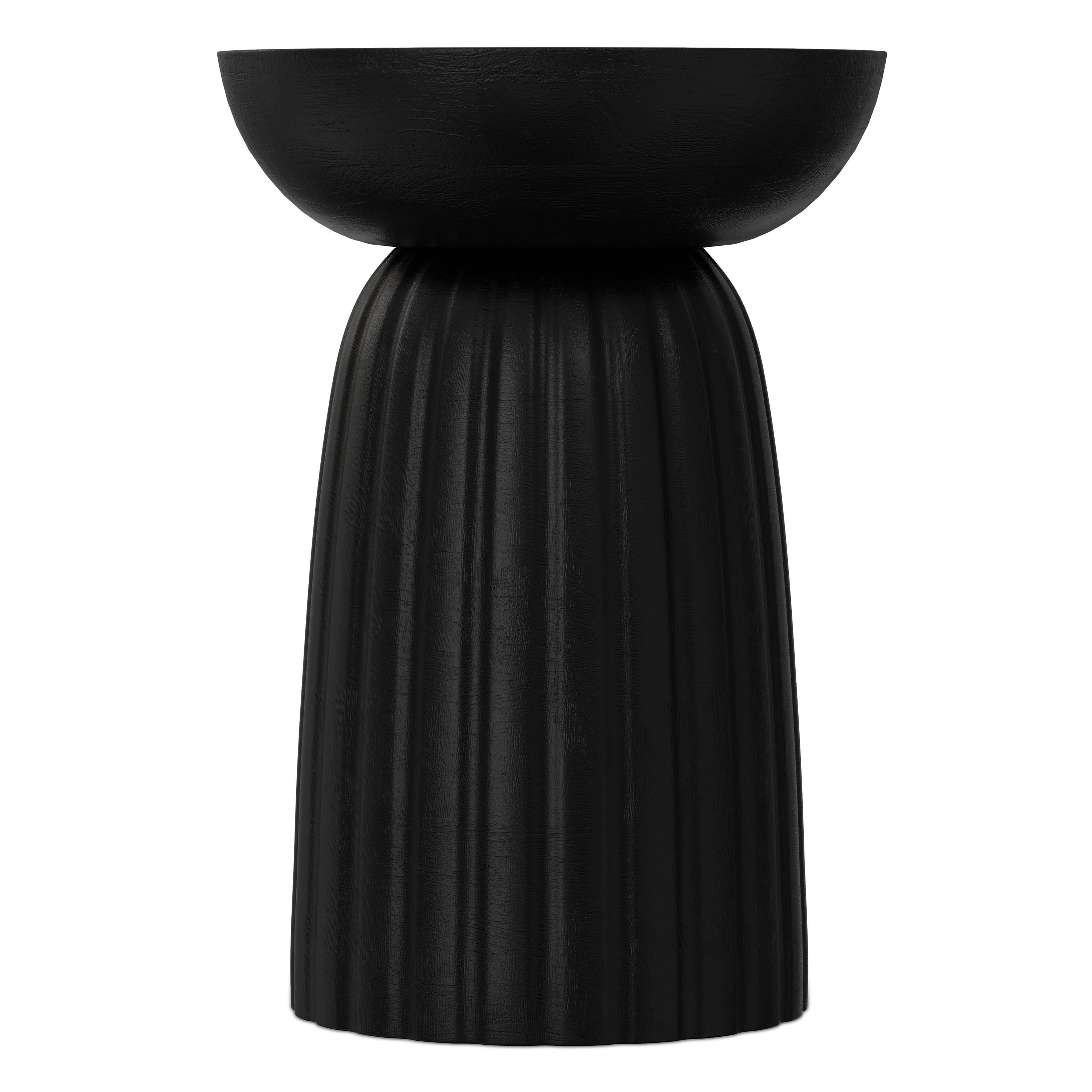 Solid Mango Contemporary Stripe Accent Table in Black