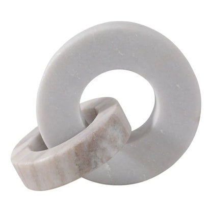 Usko Elegant Double Ring Marble Sculpture Statues for Home Decor - Decorations for Living Room Style with Figurines or Decorative Objects