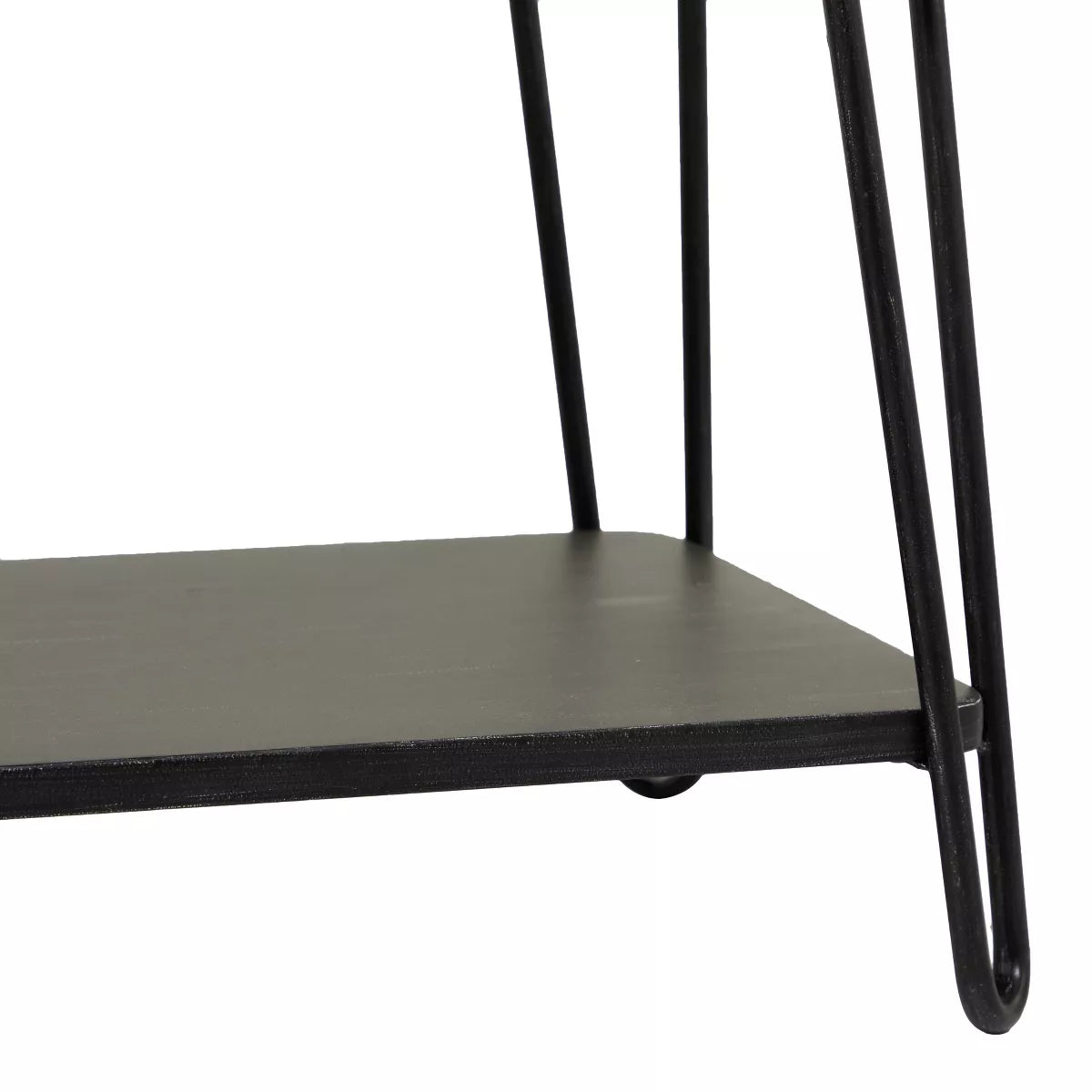 Industrial Upholstered Metal Bench Black - Olivia & May: Cotton Entryway, No Storage, Indoor Use