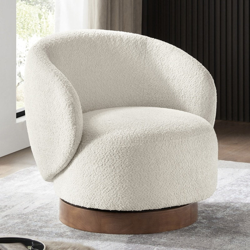 Hommeco Upholstered Swivel Accent Chair Fabric