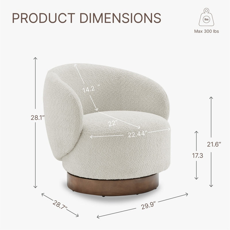 Upholstered Swivel Accent Chair Fabric