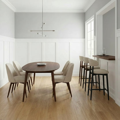 Hommeco Set of 4 Upholstered Solid Wood Dining Side Chair with Full Back