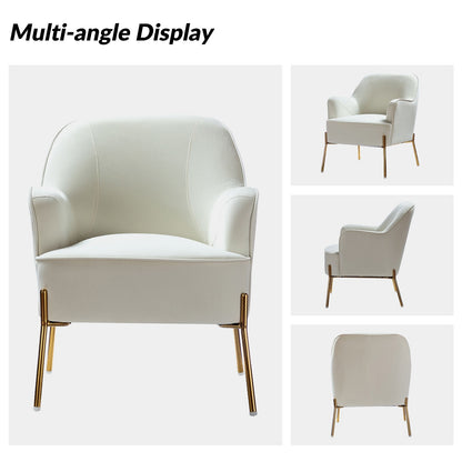 Modern Velvet Accent Chair for Bedroom with Metal Legs