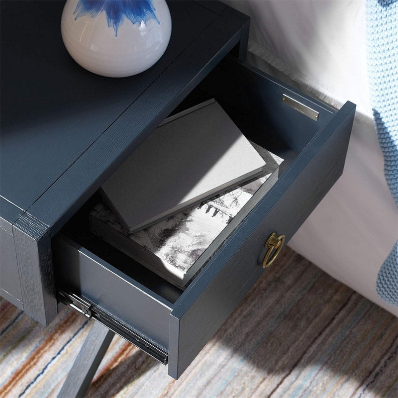 Navy and Gold 1 Drawer Nightstand