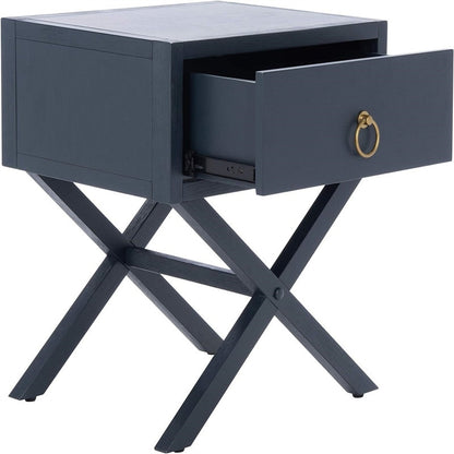 Navy and Gold 1 Drawer Nightstand