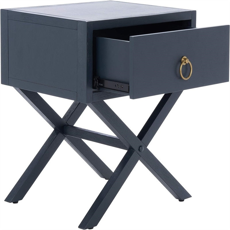 Navy and Gold 1 Drawer Nightstand
