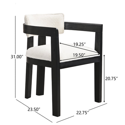 Modern Dining Chair with Armrest and Solid Wood Frame by