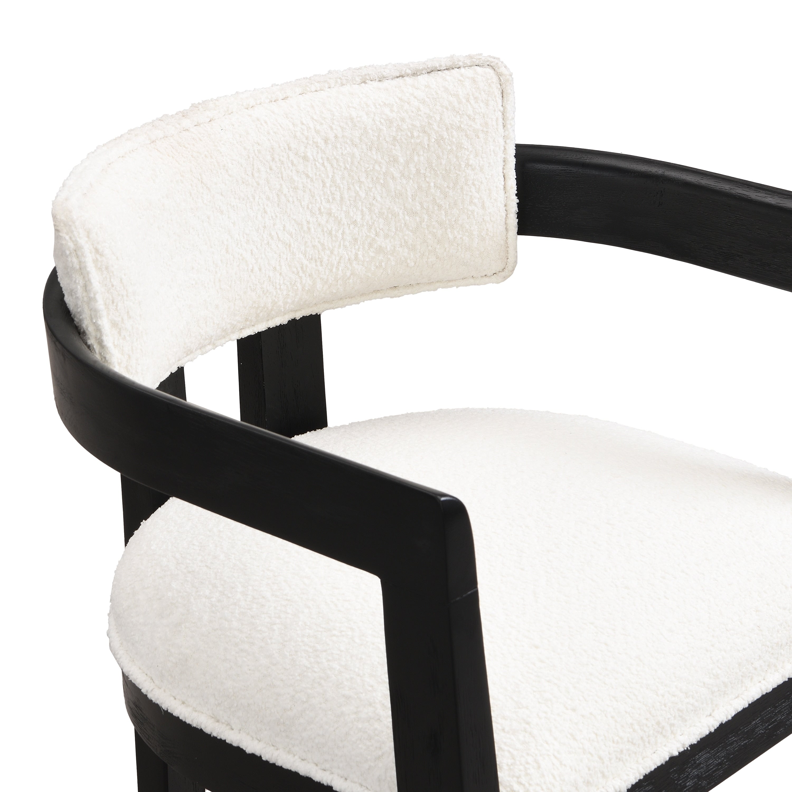 Modern Dining Chair with Armrest and Solid Wood Frame by