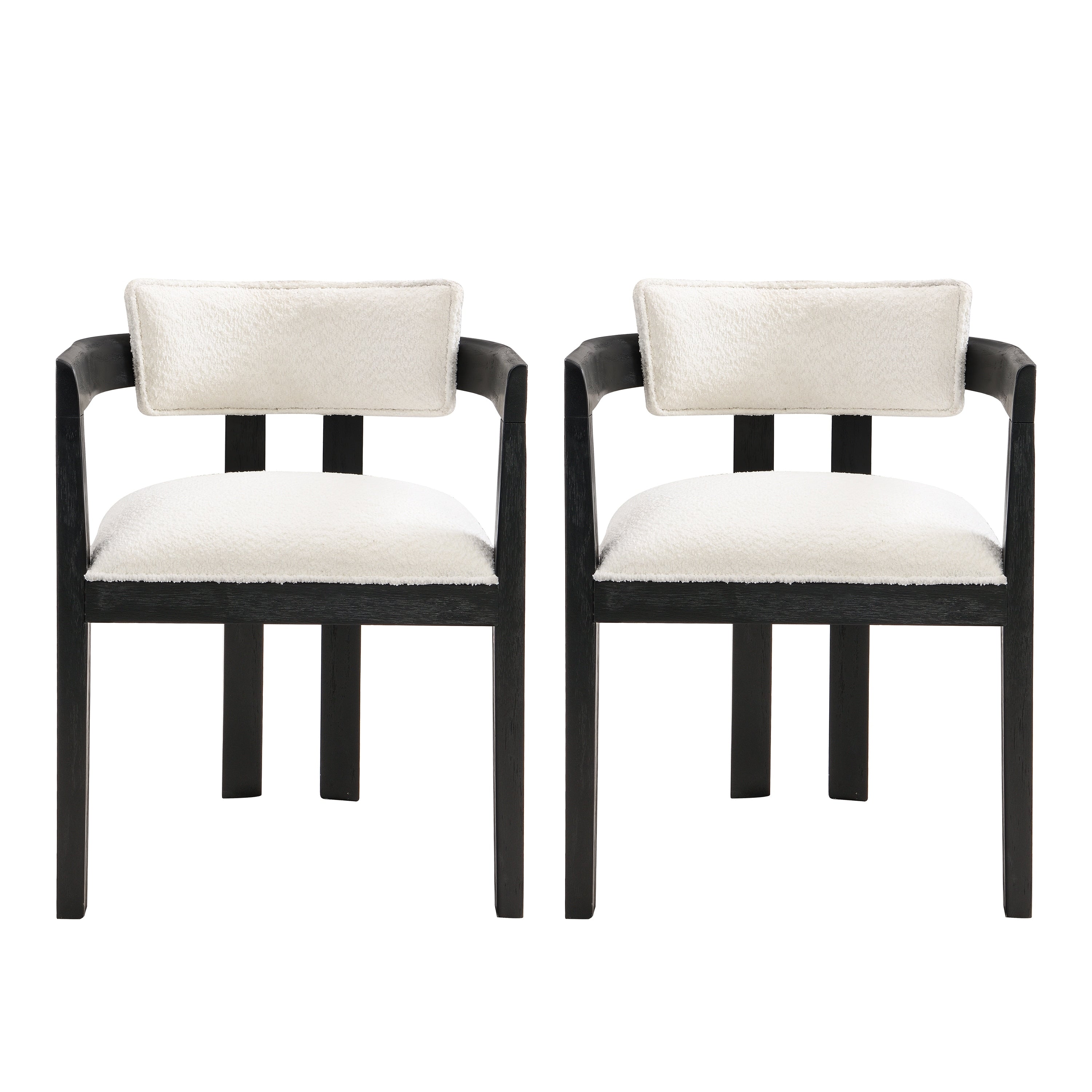 Modern Dining Chair with Armrest and Solid Wood Frame by