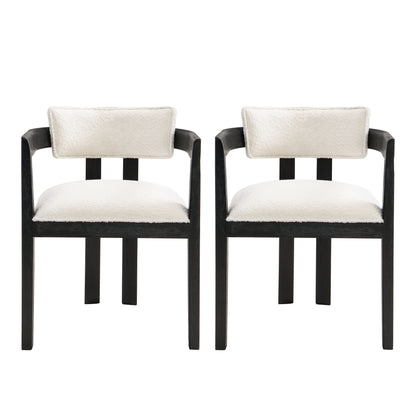 Modern Dining Chair with Armrest and Solid Wood Frame by