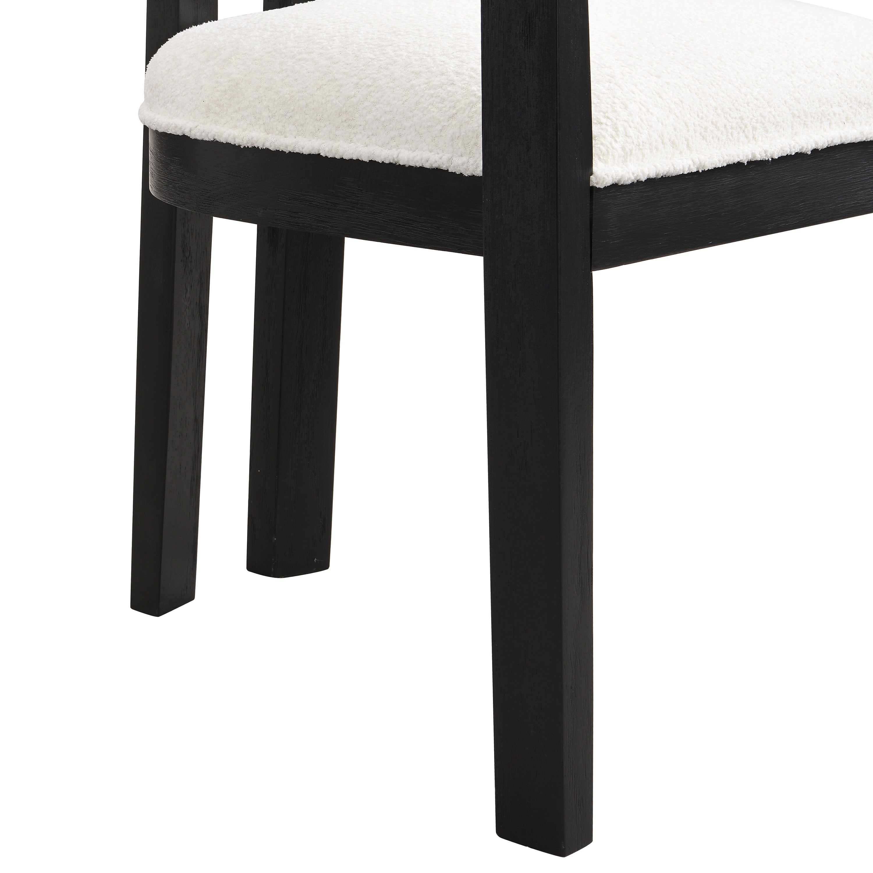 Modern Dining Chair with Armrest and Solid Wood Frame by