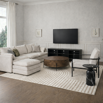 Hommeco Black Marble End Table