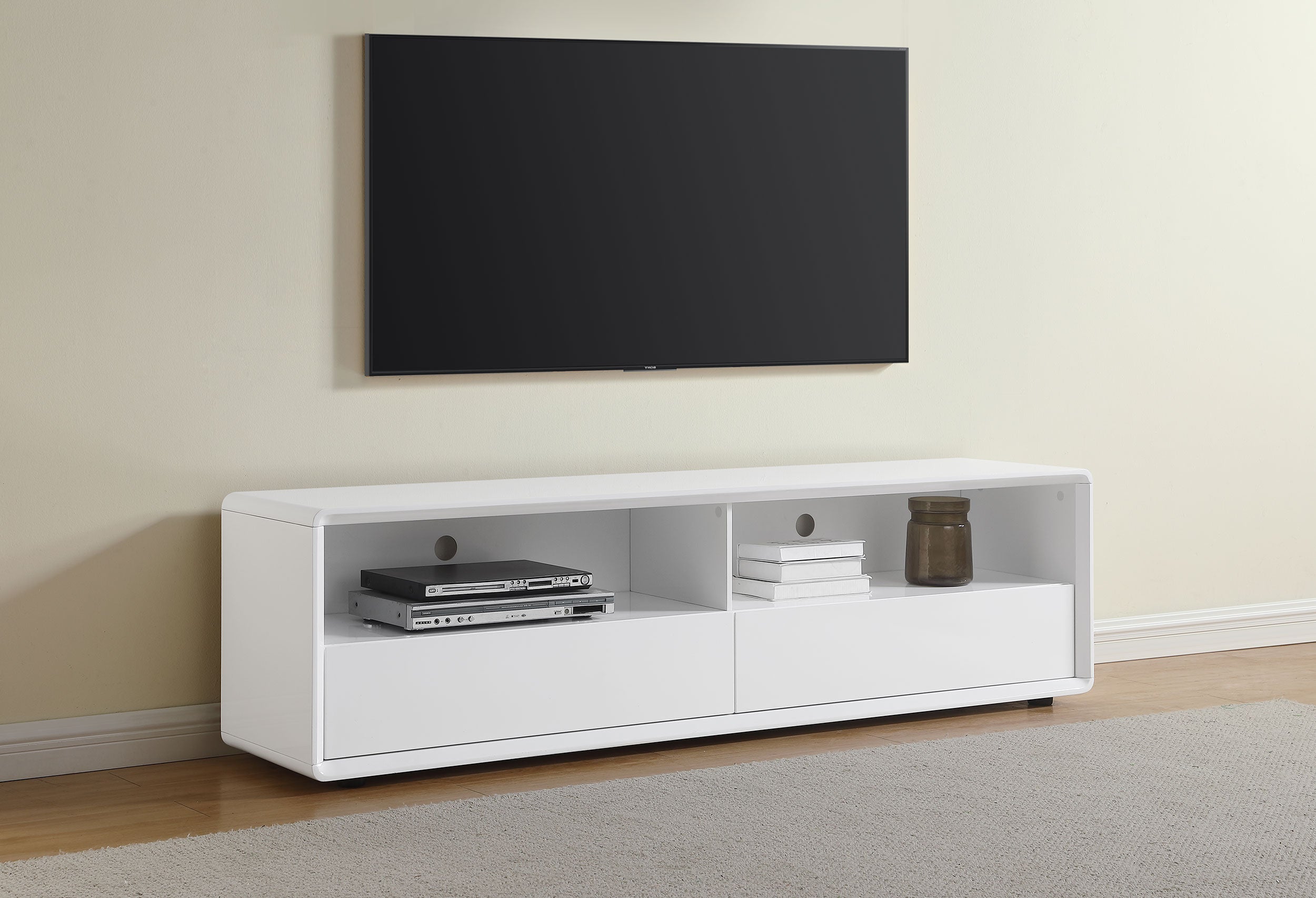 Hommeco 71" White TV Stand & Media Console