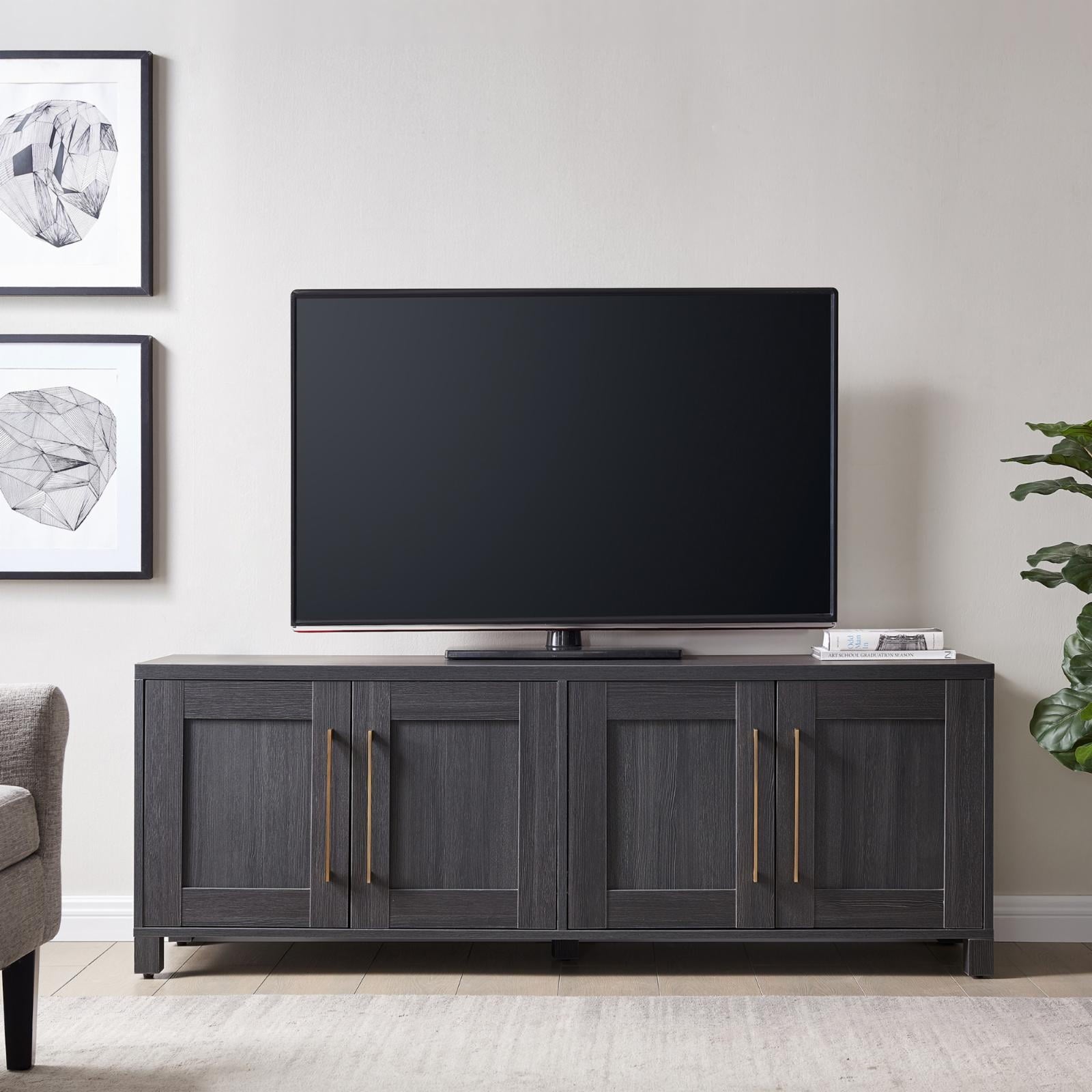 Rectangular TV Stand for Tv'S up to 75", Black Grain