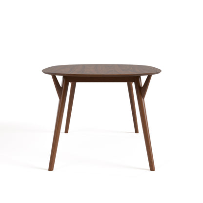 Mid-Century Modern Walnut 7-Piece Dining Table Set