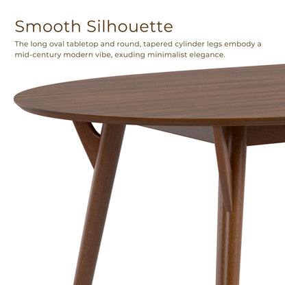 Mid-Century Modern Walnut 7-Piece Dining Table Set