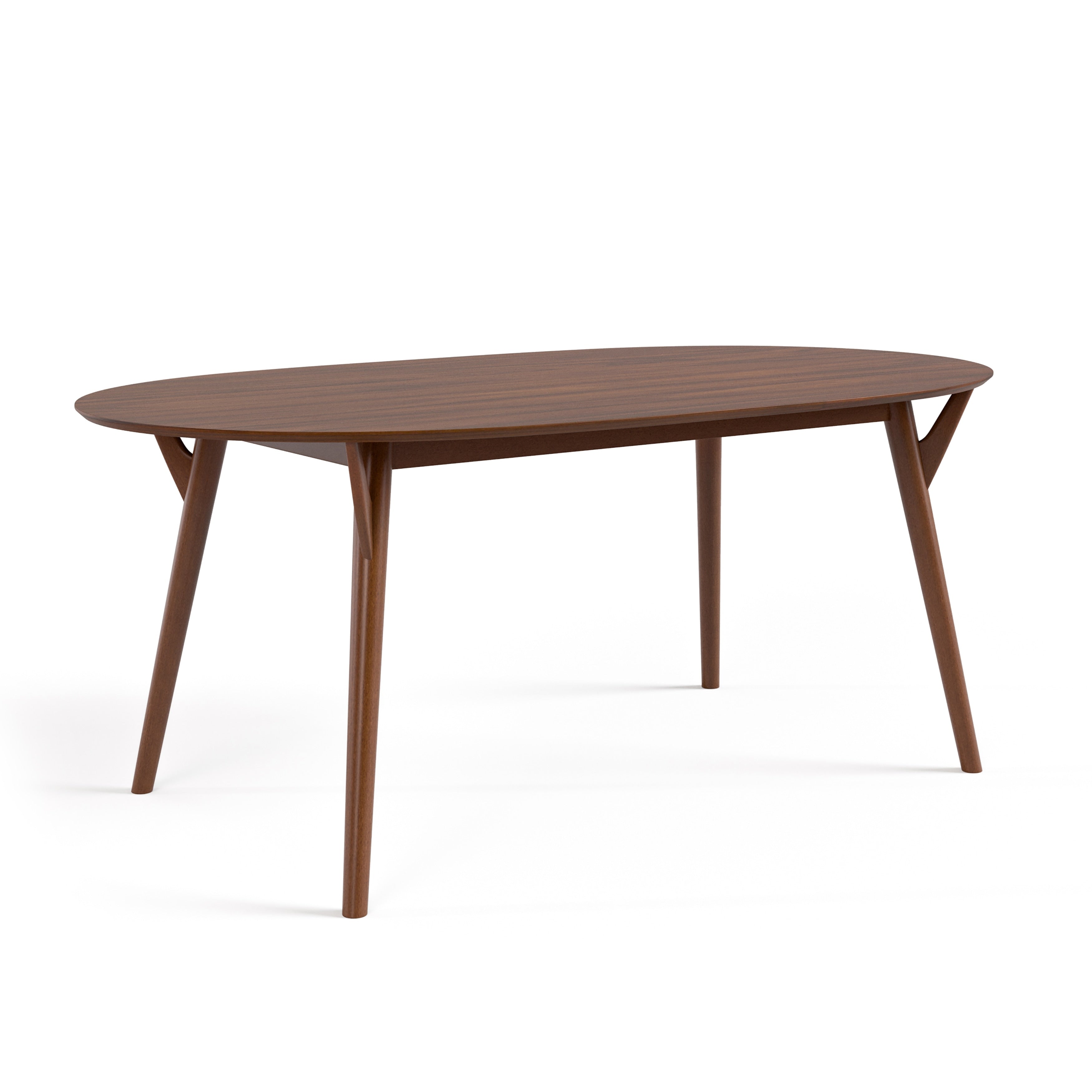 Mid-Century Modern Walnut 7-Piece Dining Table Set