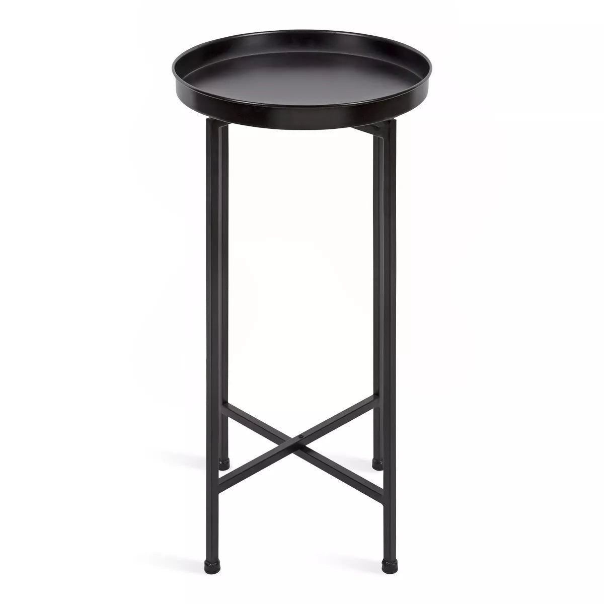 Round Metal Foldable Tray Accent Table