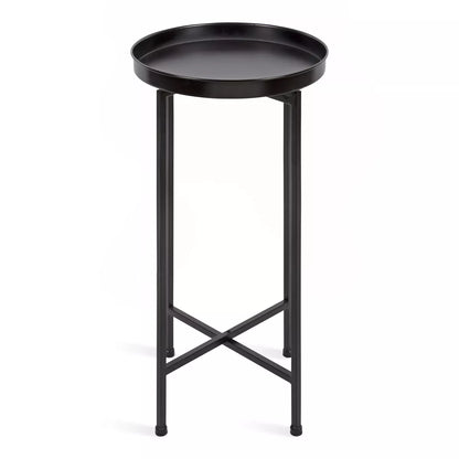 Round Metal Foldable Tray Accent Table