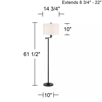 360 Lighting Romero Farmhouse Rustic Traditional 61 1/2" Tall Standing Floor Lamp Pole