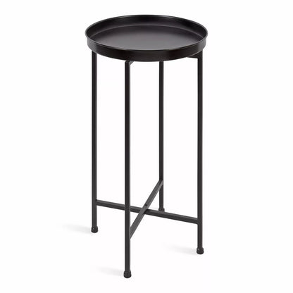 Round Metal Foldable Tray Accent Table