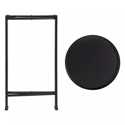 Round Metal Foldable Tray Accent Table