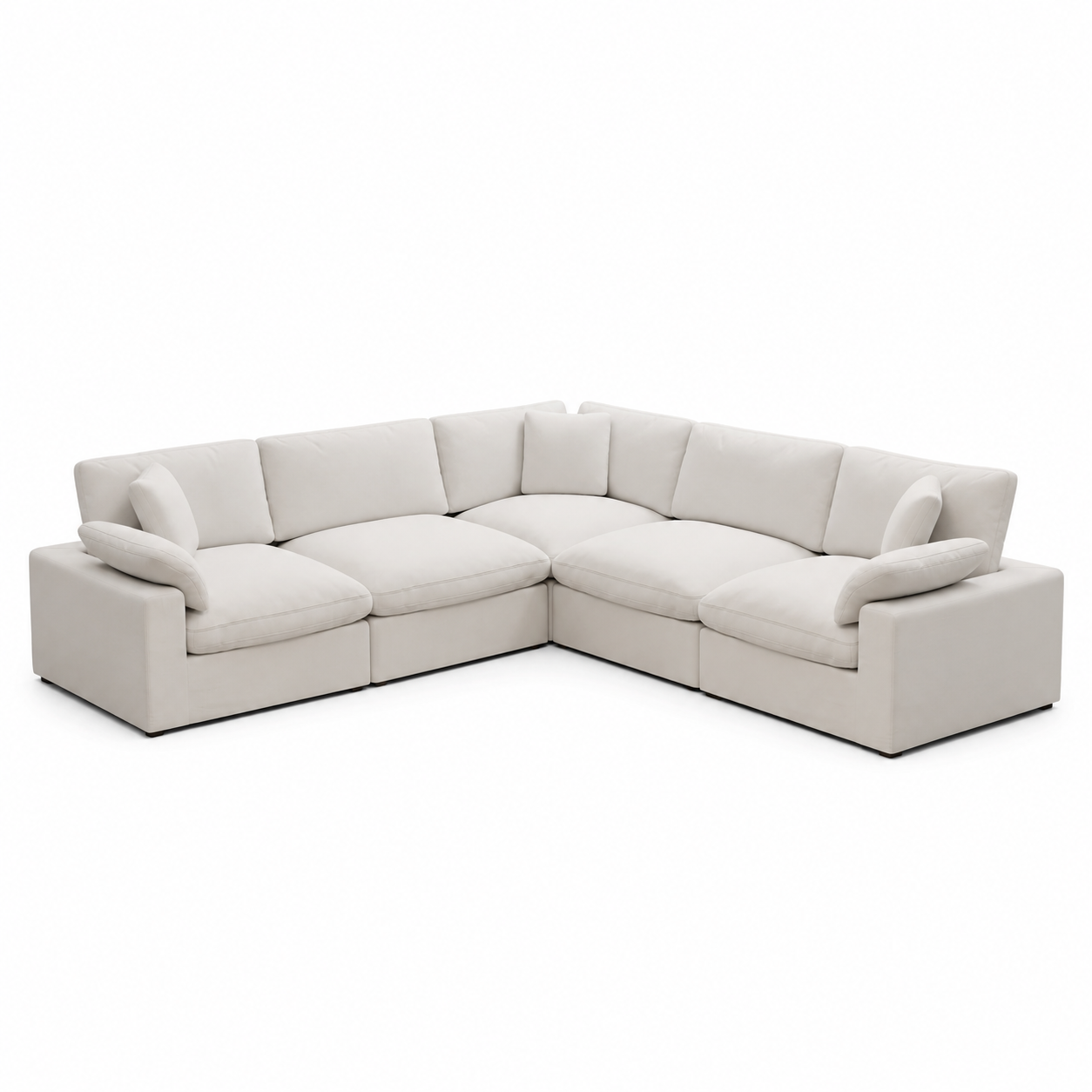 Hommeco Upholstered 5-Piece Cloud Modular L-Shaped Sectional Sofa