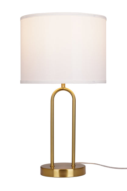 20'' Table Lamp with White Fabric Drum Shade Modern Table Light Fixture
