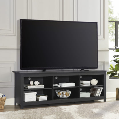 Adjustable Shelf TV Stand for Tvs up to 70", Black Finish