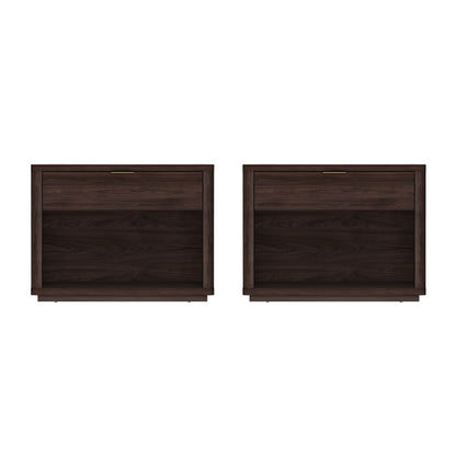 Evelyn Modern 32 Brown Nightstand 2.0 with 2 Full Extension Drawers - Set of 2