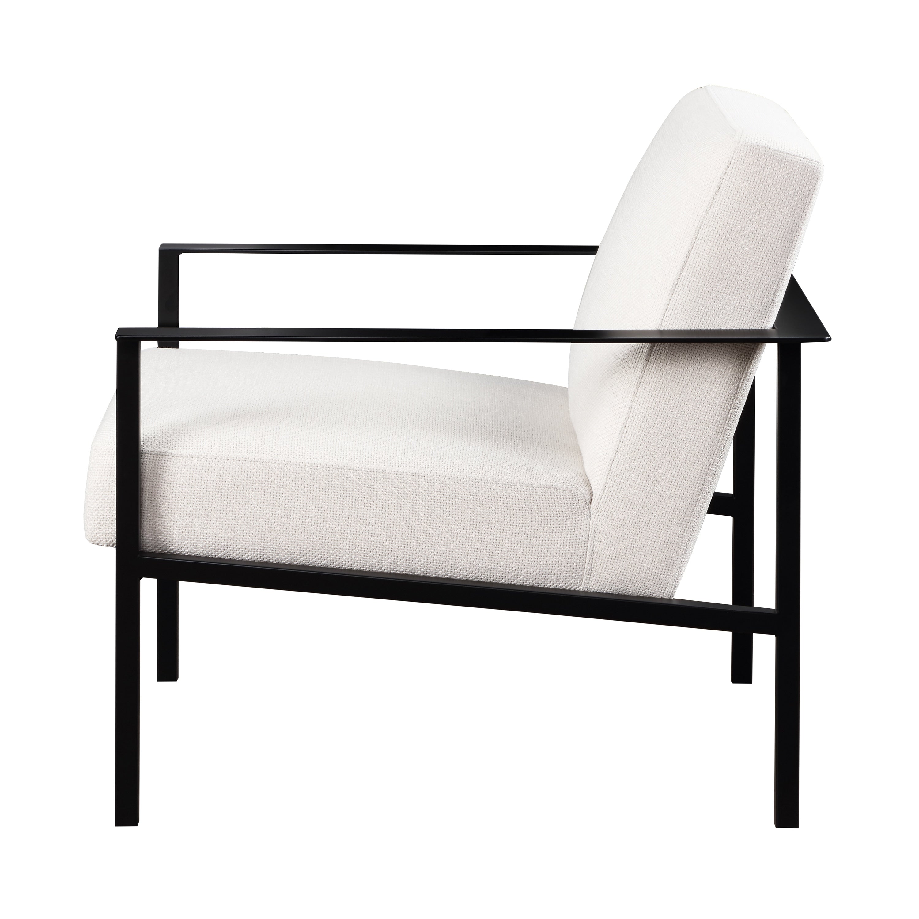 Oatmeal Stationary Metal Accent Chair with Sleek Design and Durable Finish