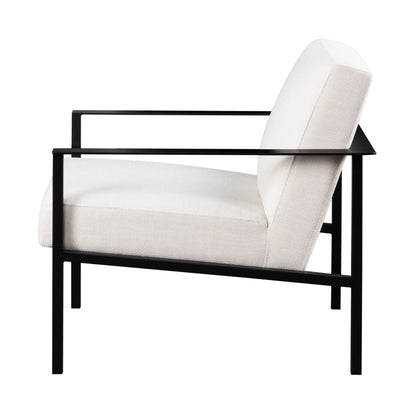 Oatmeal Stationary Metal Accent Chair with Sleek Design and Durable Finish