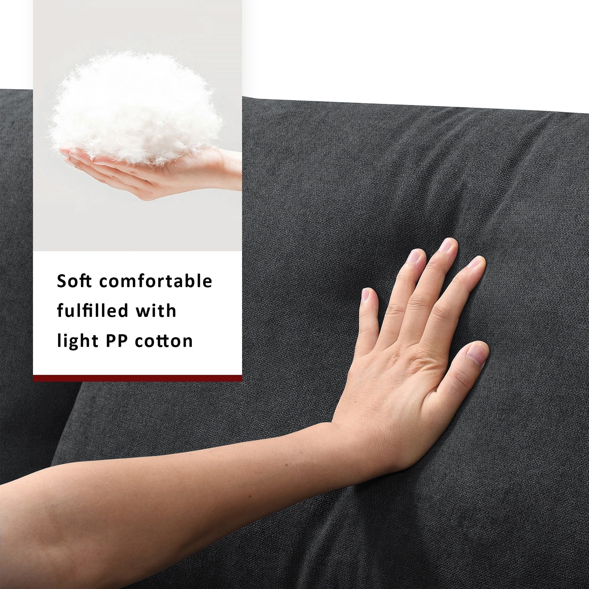 Modern 4-Seat Sectional Sofa L-Shaped Couch Set with 2 Free Pillows, with Convertible Ottoman for Livingroom